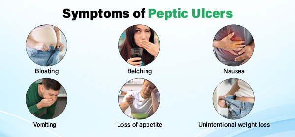 symptoms of peptic ulcers