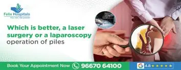 a laser surgery or a laparoscopy operation of piles